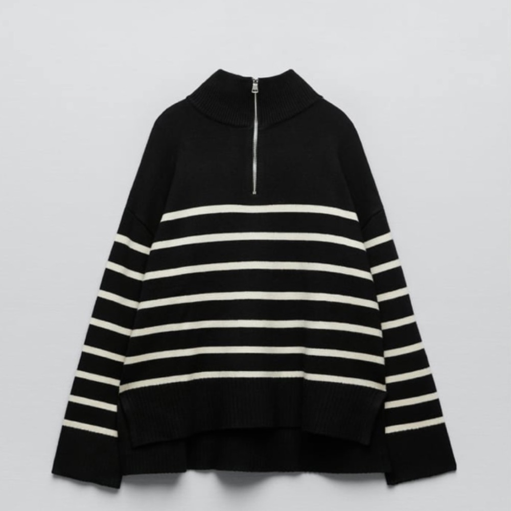 Zara Zip Striped Sweater